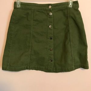 GREEN BUTTON UP SKIRT